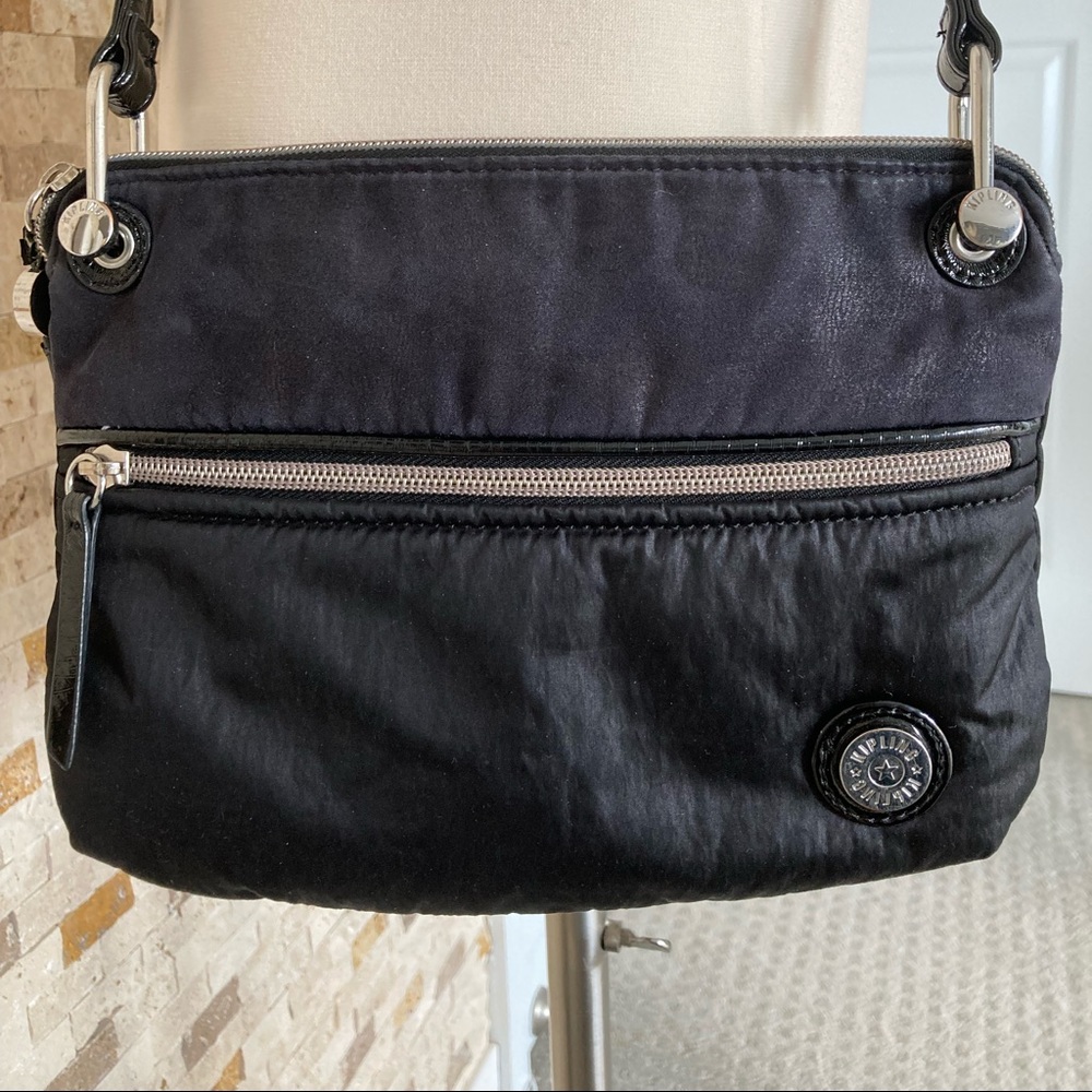 Kipling, Nylon and Patent Leather Crossbody Bag